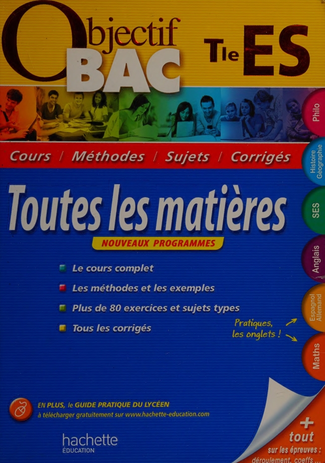 objerctif bac - toutes les matieres terminale es